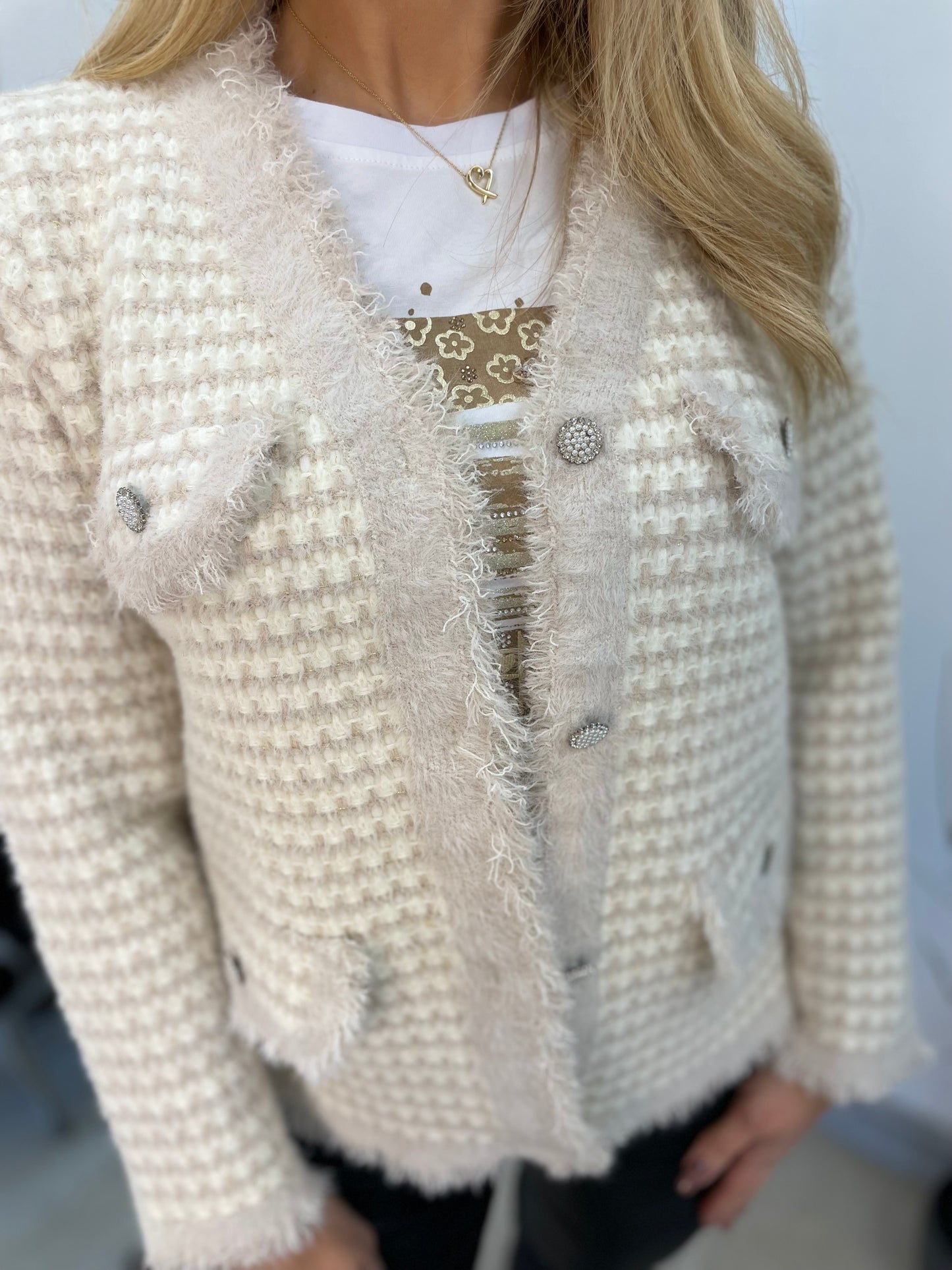 The LAURA fluffy tweed cardigan - 3 colours