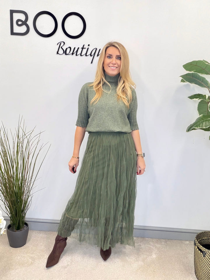 LADIES SHORT SLEEVE KNITTED JUMPER - BLACK, KHAKI, BEIGE, MOCHA, GREEN & BERRY