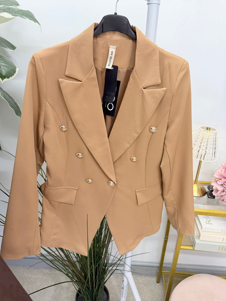 Ladies Fashion Blazer - White, Black, Navy, Brown & Camel