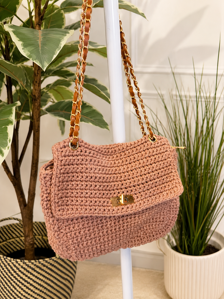Ladies Fashion Woven Summer Shoulder Bag - Cream, Beige, Pink, Brown