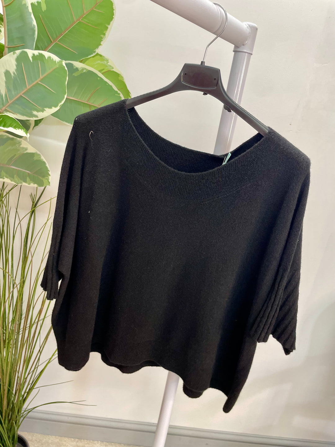 LADIES LOOSE FIT SHORT SLEEVE JUMPER - BROWN, WHITE, ORANGE, PINK, BLACK, BEIGE