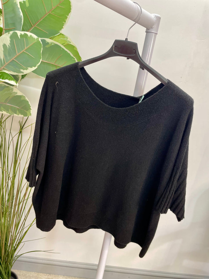 LADIES LOOSE FIT SHORT SLEEVE JUMPER - BROWN, WHITE, ORANGE, PINK, BLACK, BEIGE