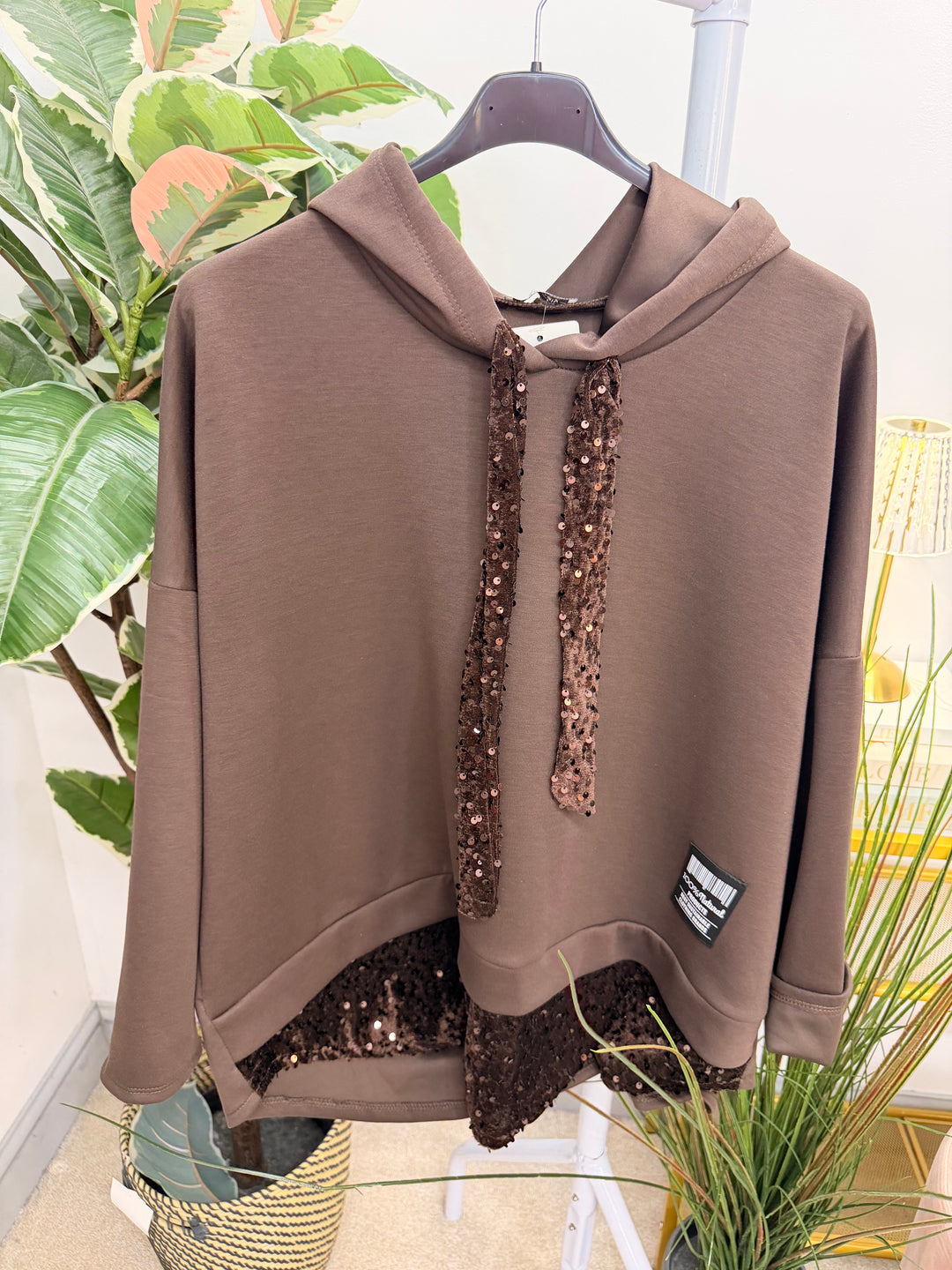 The PAULA scuba sequin hoodie top - 3 colours