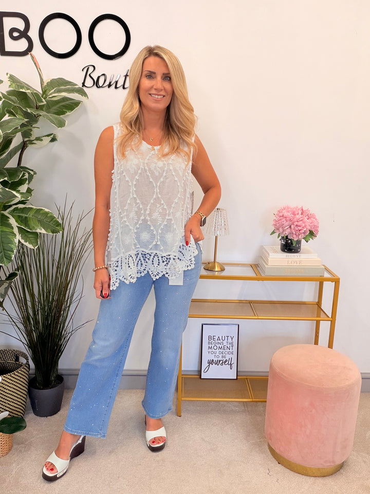 Ladies Crochet Summer Top - Lemon, White, Turquoise, Pink & Fuschia