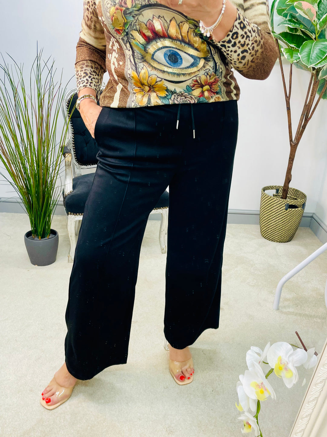 LADIES STRAIGHT LEG SCUBA TROUSERS - BLACK, KHAKI, NAVY &  BROWN