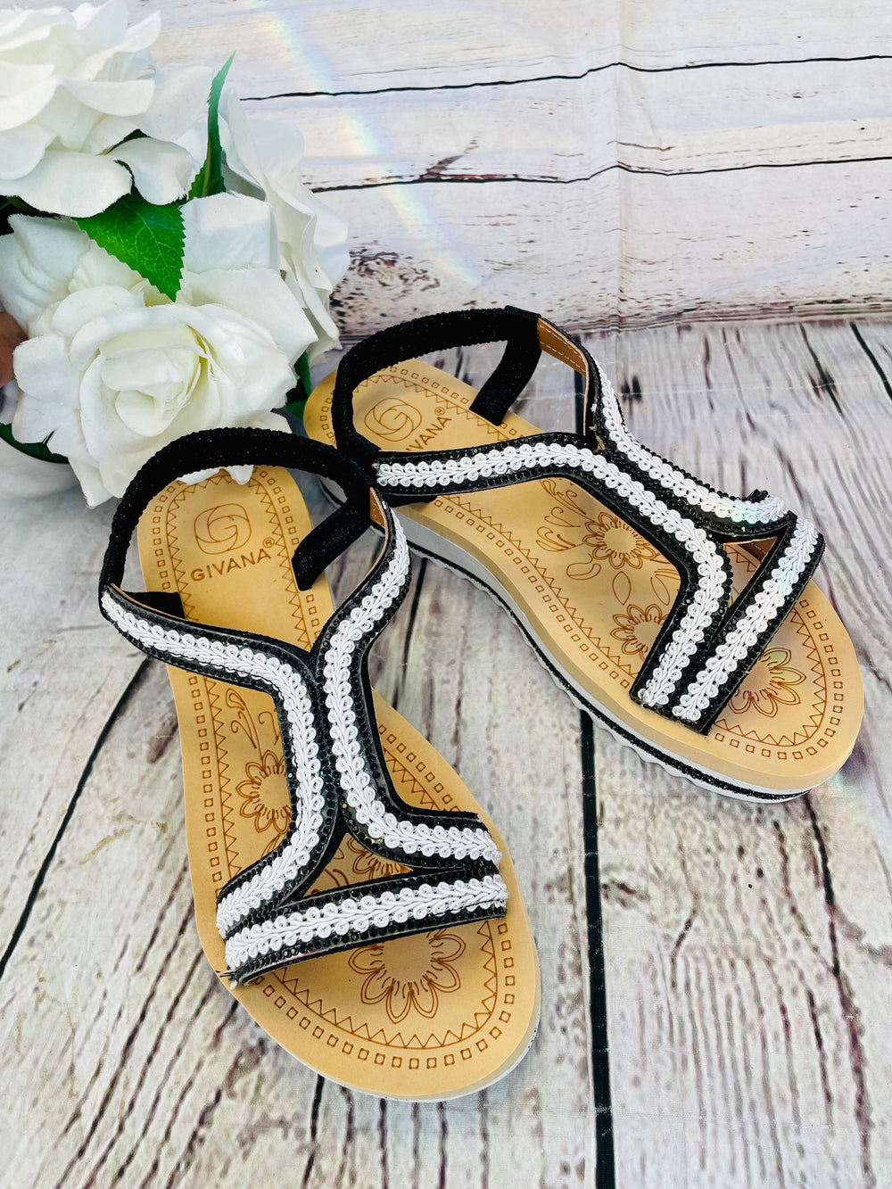 LADIES WOMENS COMFORT BLACK SMALL WEDGE SANDALS 