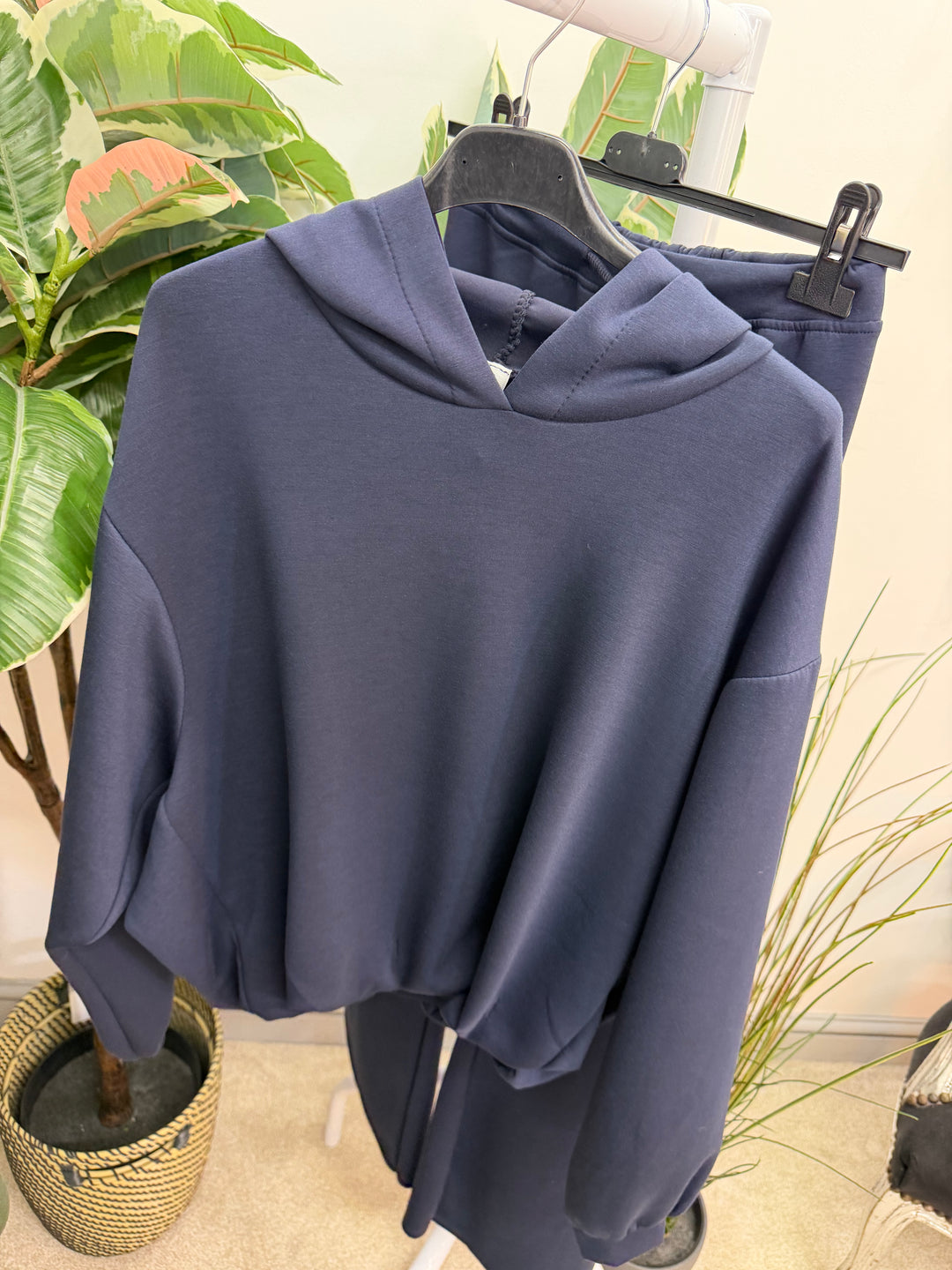 Ladies Fashion Flared Leg Tracksuit Co ord set navy