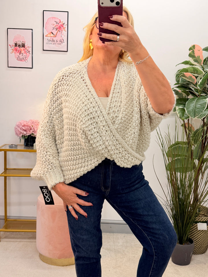 The ANN thick knit twist front jumper - 4 colours