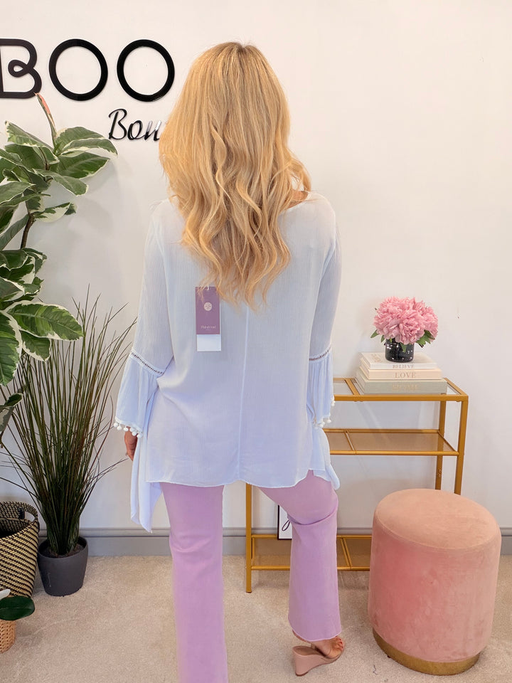 Ladies White Lacy Floaty Summer Top