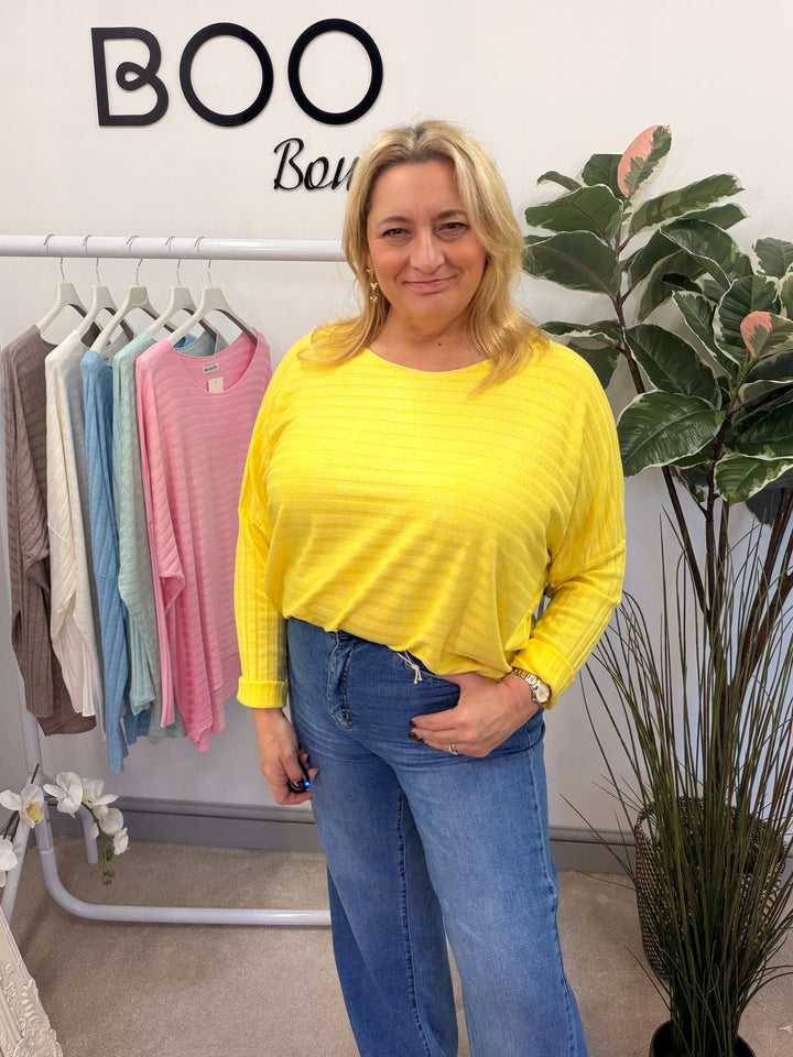 LADIES FINE KNIT LOOSE FIT TOP - MINT, BLUE, YELLOW, WHITE, PINK, MOCHA