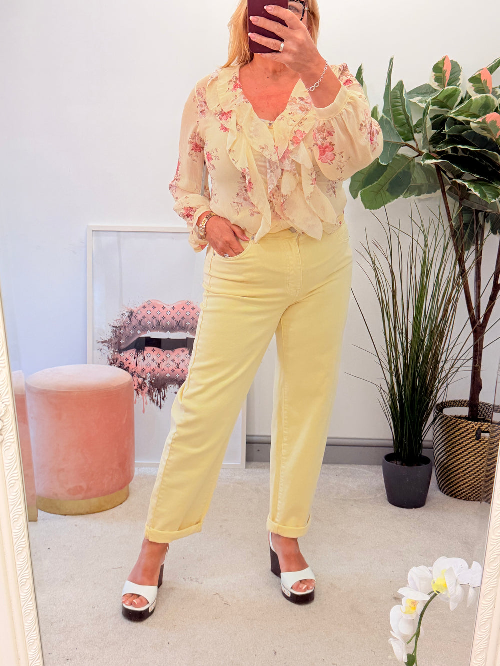 Ladies Fashion Lemon Balloon Leg Jeans