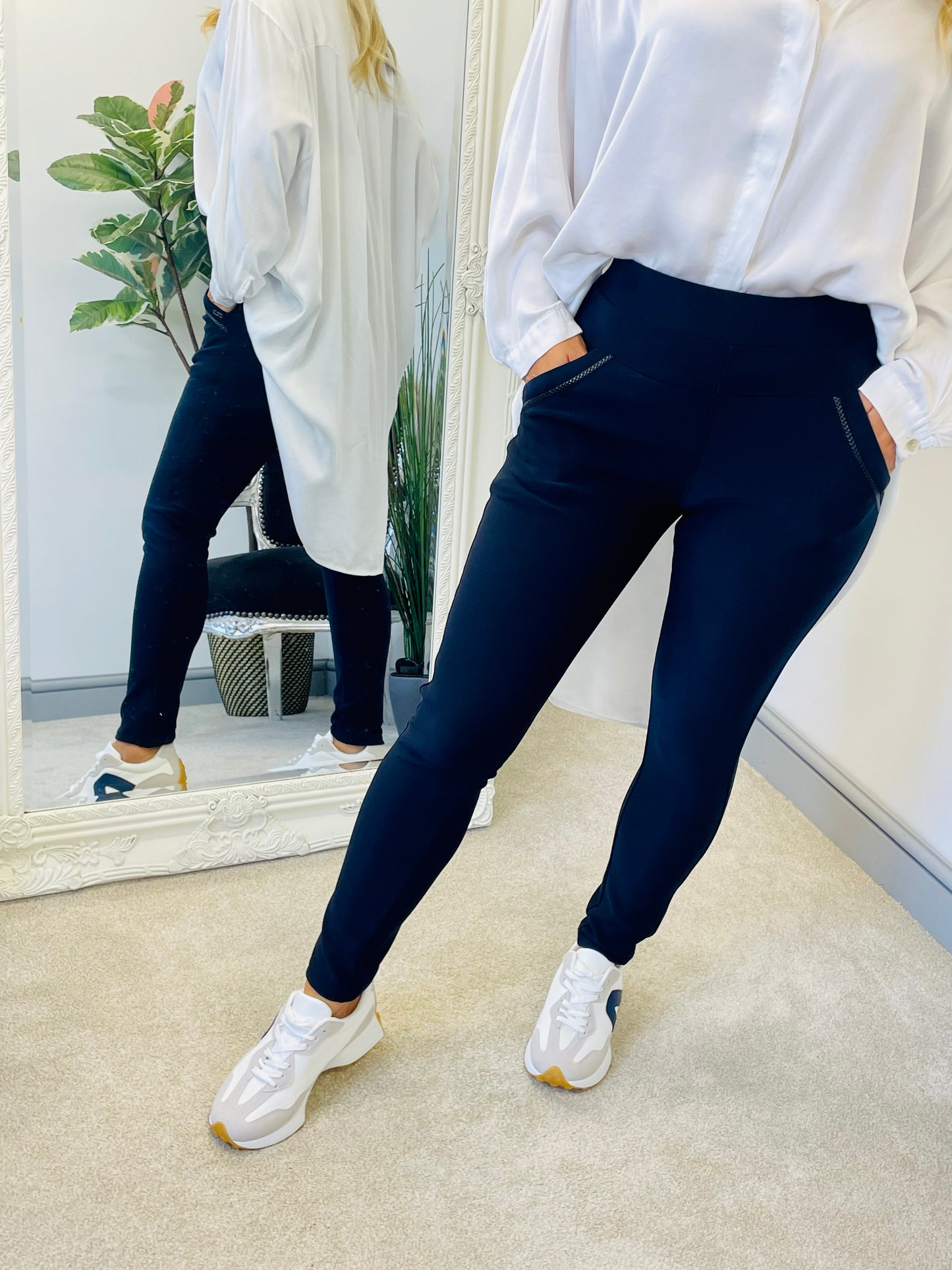 The REVA navy thick leggings - size 8 to 20