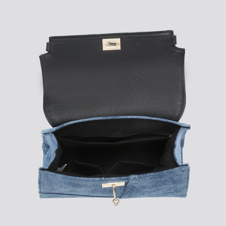 LADIES WOMENS BLUE DENIM SHOULDER HAND BAG