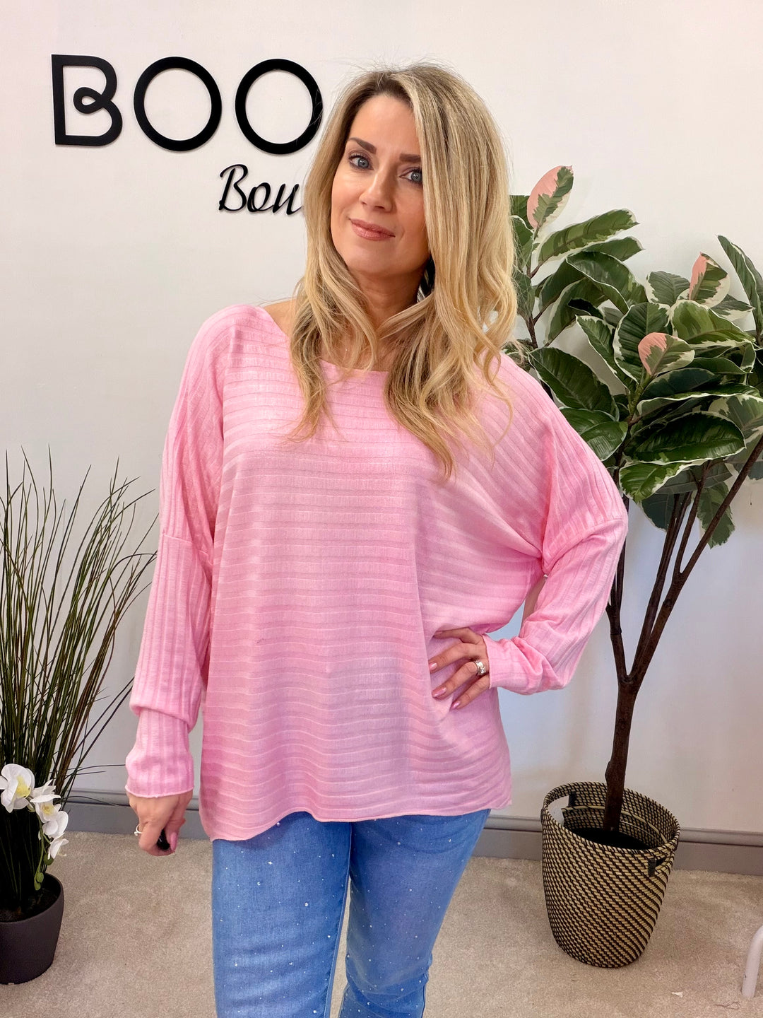 LADIES FINE KNIT LOOSE FIT TOP - MINT, BLUE, YELLOW, WHITE, PINK, MOCHA