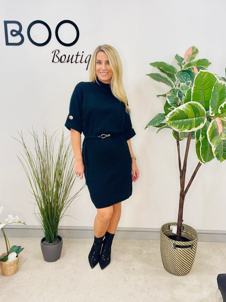 The LIZ black knitted dress