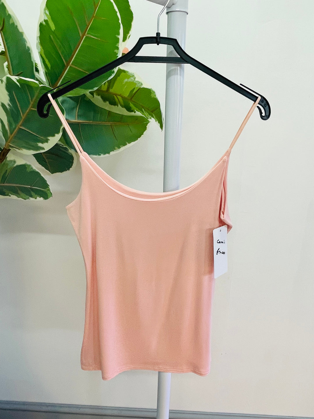 LADIES WOMENS BABY PINK STRAPPY DOUBLE LAYER CAMI UNDER LAYER TOP