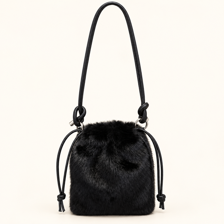 Womens Faux Fur Small Crossbody Going Out Bag - Brown, Leopard, Black & Fawn