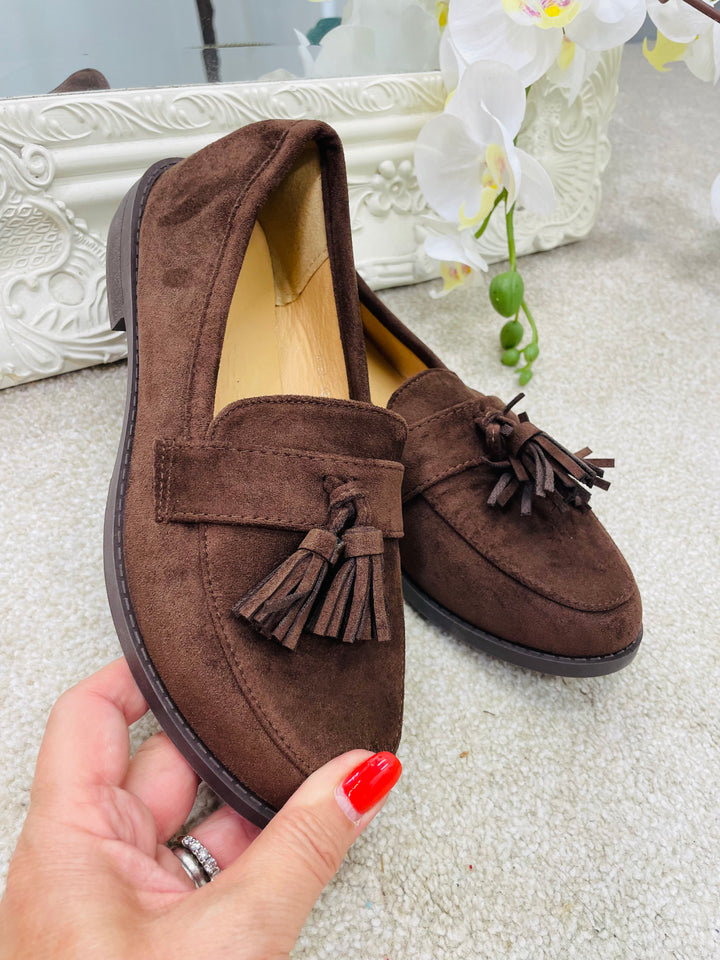 BURGUNDY WINE FAUX SUEDE LOAFER FLAT SHOES ( 966 ) sizes 3 to 8