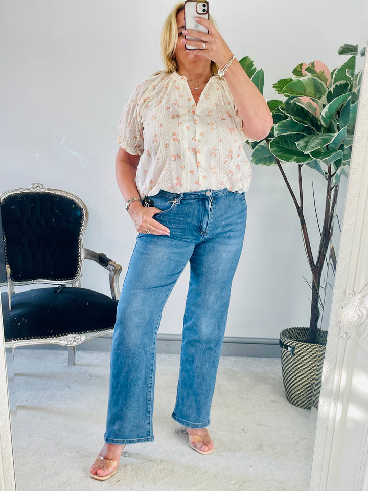 LADIES WOMENS PRETTY FEMININE DAISY PRINT BLOUSE TOP
