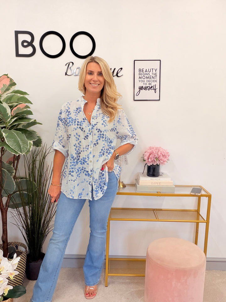Ladies White Light Linen Shirt Top