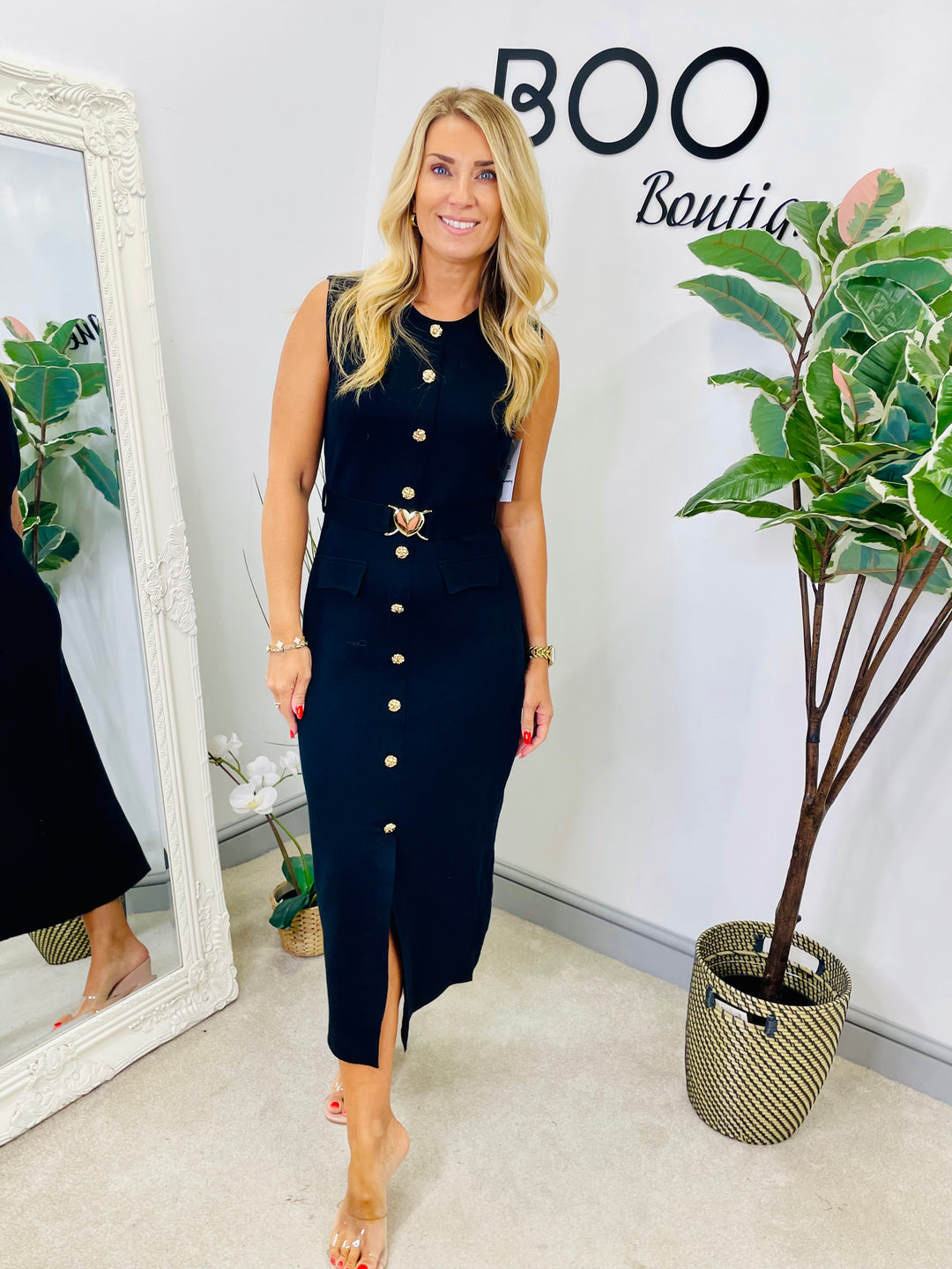LADIES RIBBED KNIT FITTED MAXI DRESS - NAVY, BLACK, BURGUNDY, BEIGE & WHITE