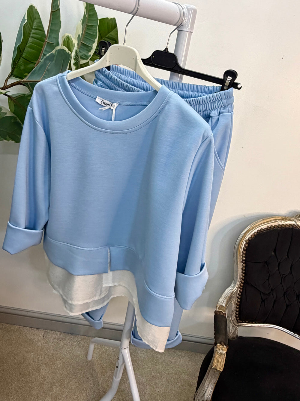 LADIES SCUBA TROUSER CO ORD SET - PINK, BLUE, BEIGE, BLACK, GREY