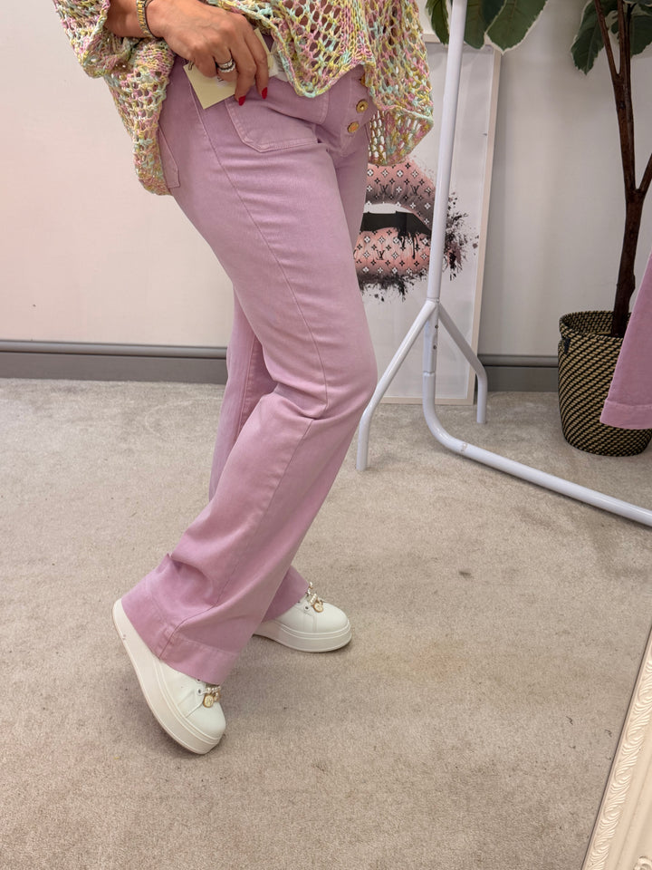 The FAITH lilac denim wide leg jeans - size 6 to 14