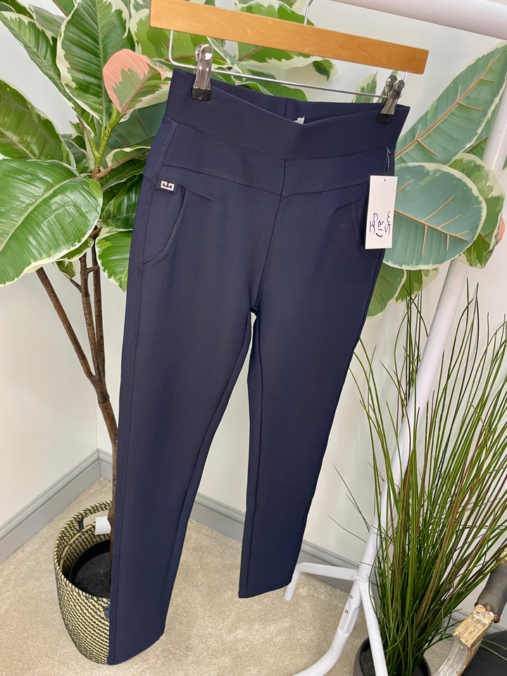 LADIES NAVY BLUE STRETCH SKINNY LEGGINGS JEGGINGS