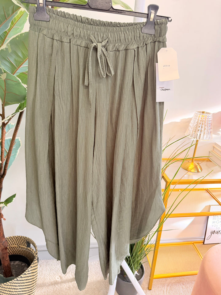 Ladies Loose Fit Harem Trousers - Black, Khaki, White, Brown, Navy & Mocha