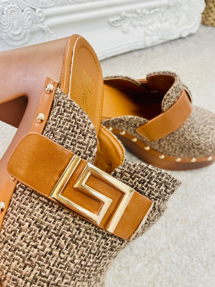 TWEED INSPIRED CLOG SHOES ( JU1588 ) - sizes 3 to 8