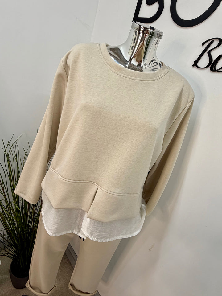 LADIES SCUBA TROUSER CO ORD SET - PINK, BLUE, BEIGE, BLACK, GREY