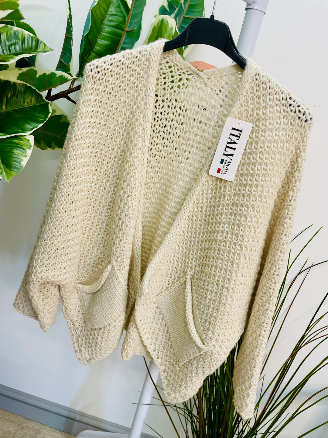 LADIES KNITTED BOLERO CARDIGAN - CREAM, PINK, NAVY, BLACK, OATMEAL, CAMEL, GREY