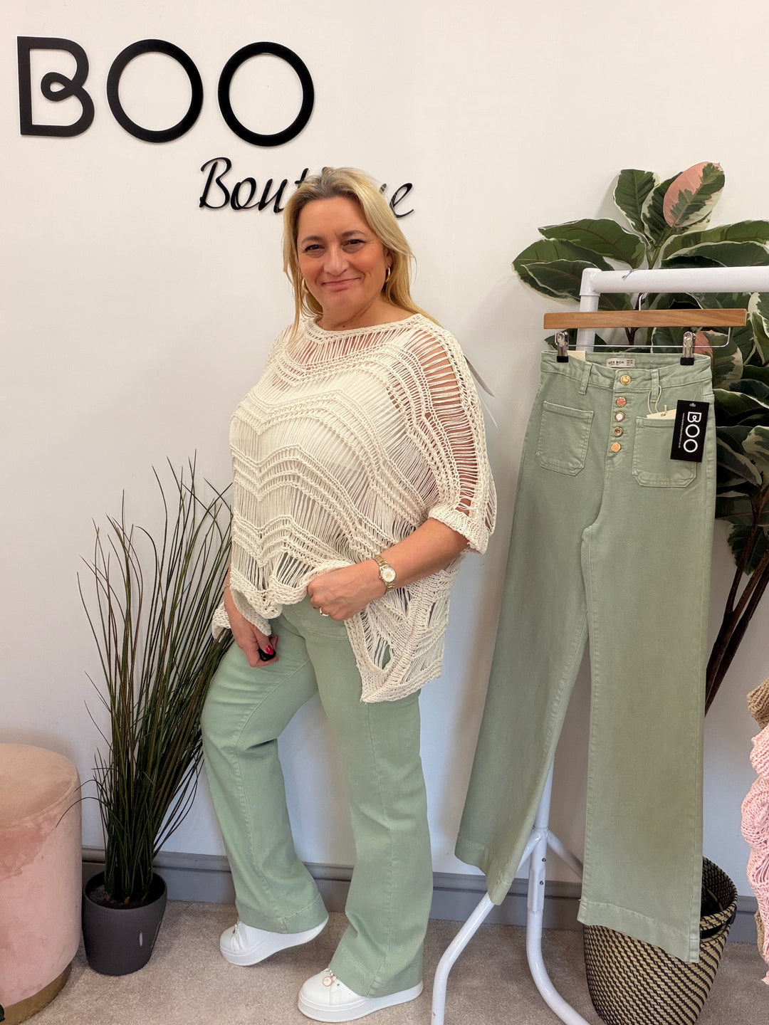 The TRACEY sage denim wide leg jeans - size 6 to 14