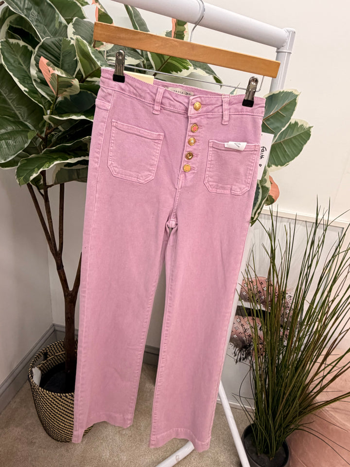 The FAITH lilac denim wide leg jeans - size 6 to 14