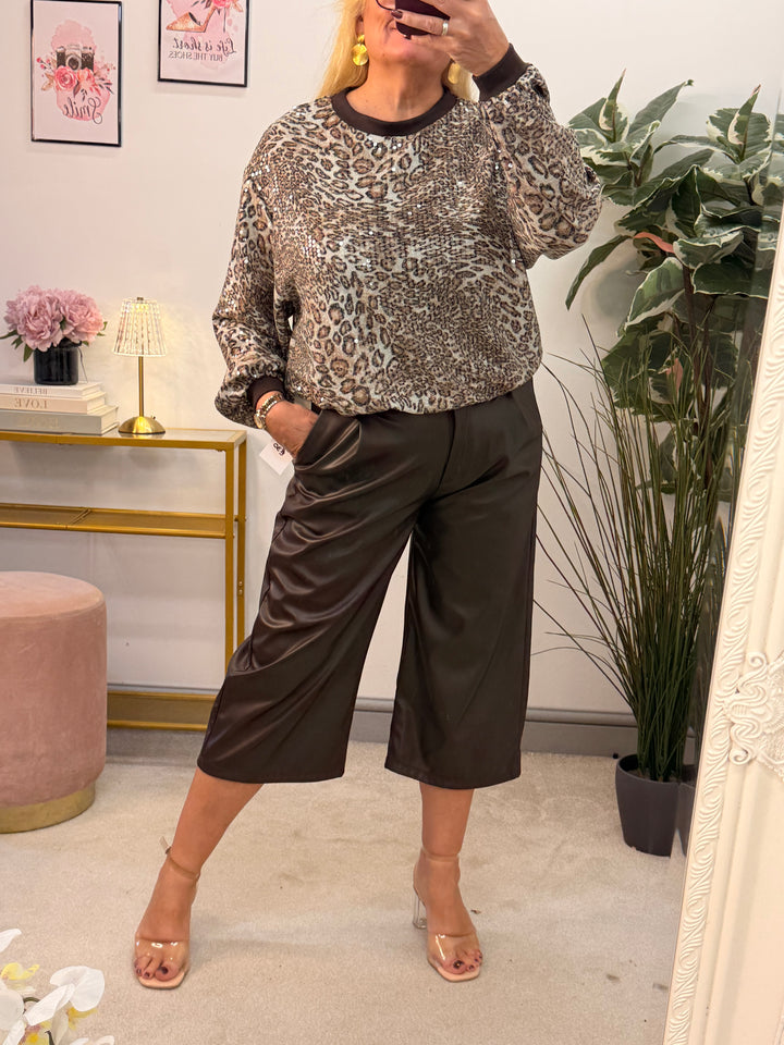 The JOYCE sequin leopard party top