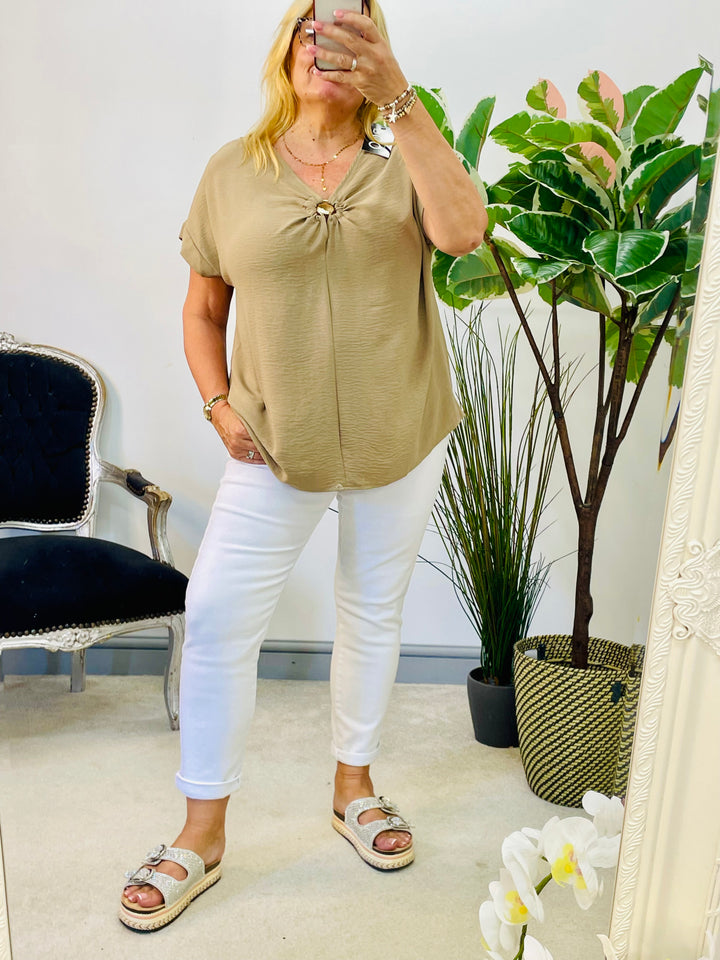 LADIES LOOSE FIT SUMMER TOP - BLACK, WHITE, BROWN, BURGUNDY, BEIGE, NAVY