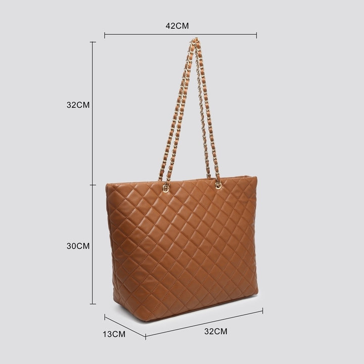 LADIES WOMENS QUILTED INSPIRED TOTE SHOPPER BAG