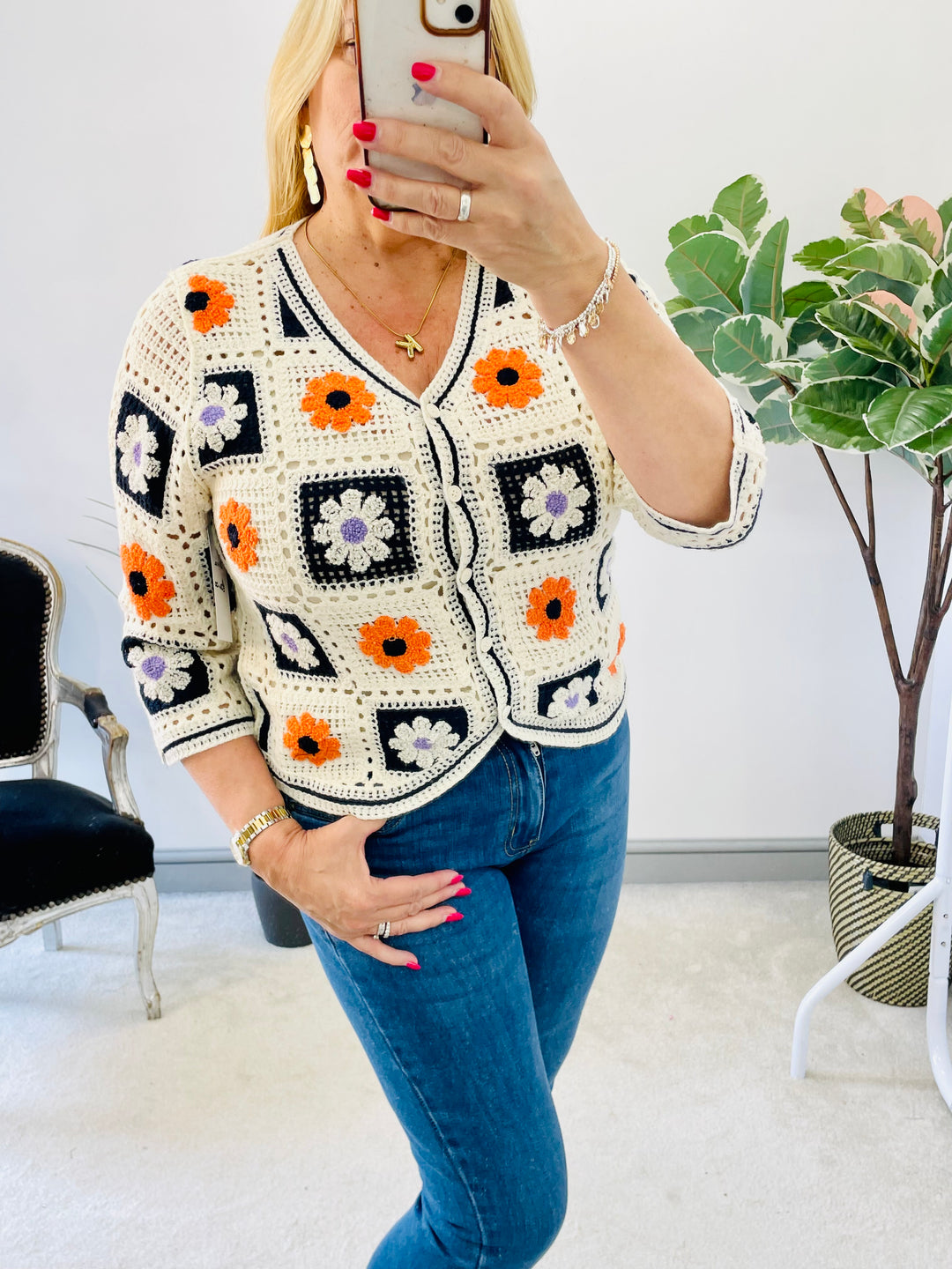 LADIES BEIGE CROCHET BOHO FESTIVAL CARDIGAN TOP