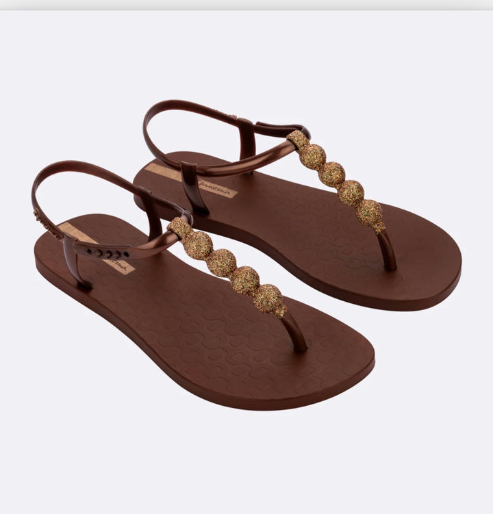 Ladies Ipanema Glitter Bobble Sandals - Black, Brown, Beige