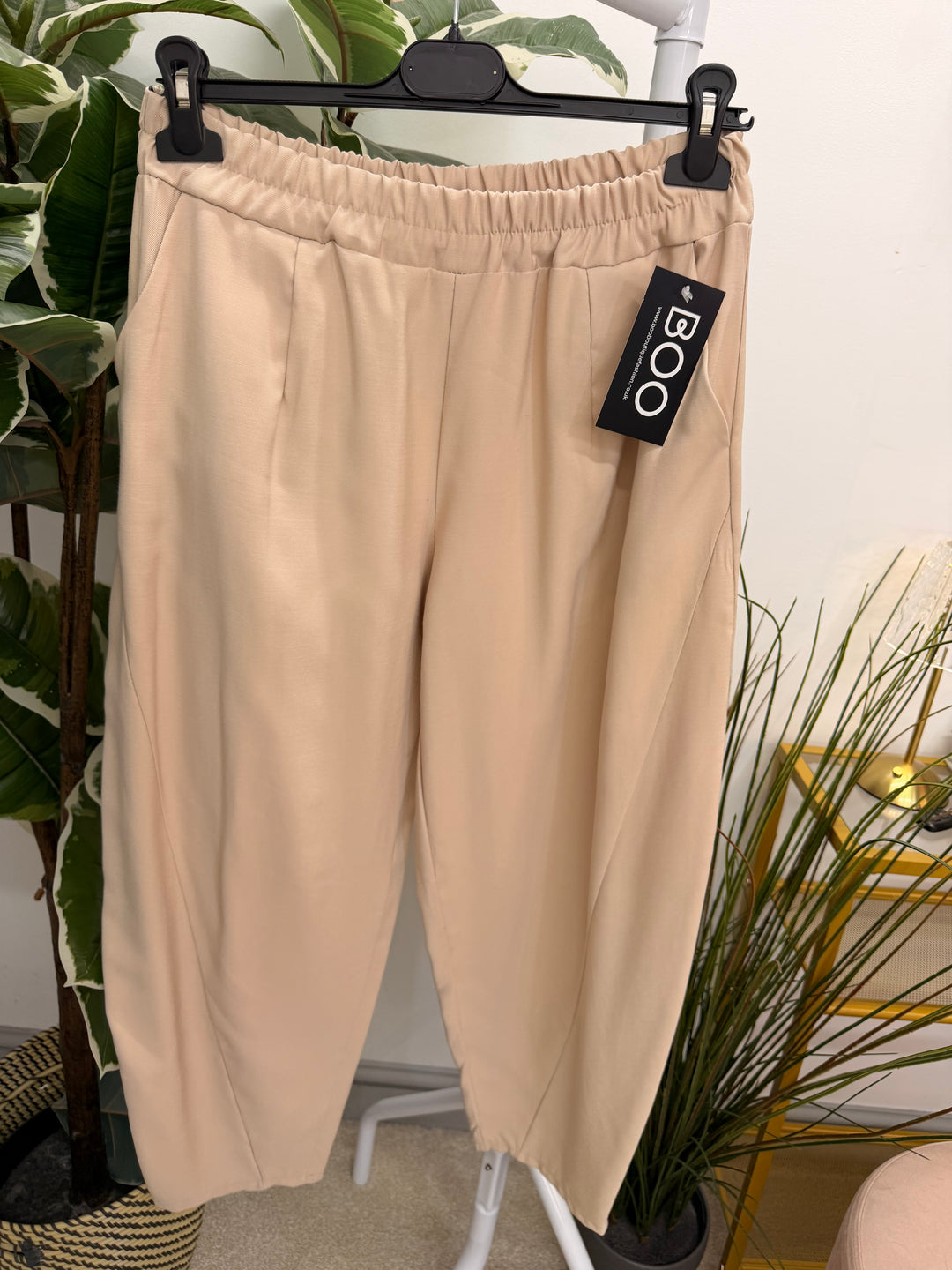 Ladies Fashion Balloon Leg Trousers - Black, Beige, Mocha & Brown