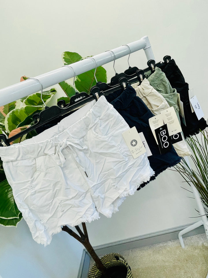 LADIES STRETCH MAGIC SUMMER SHORTS - BLACK, WHITE, KHAKI, NAVY & BEIGE