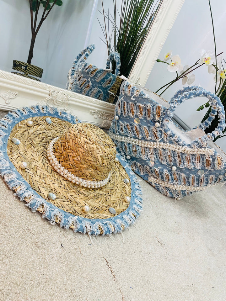 The CRETE luxury straw bag and hat set