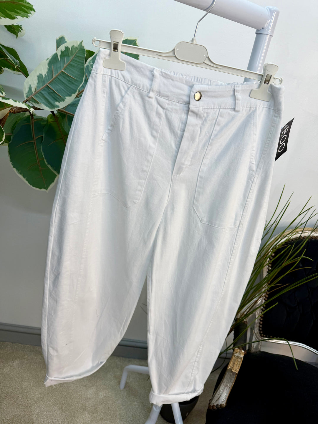 Ladies Fashion Balloon Leg Magic Trousers - pink, black, white & beige