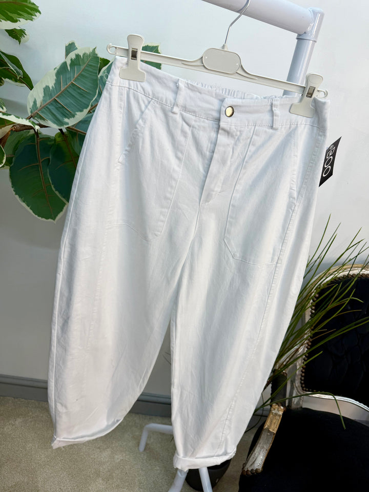 Ladies Fashion Balloon Leg Magic Trousers - pink, black, white & beige