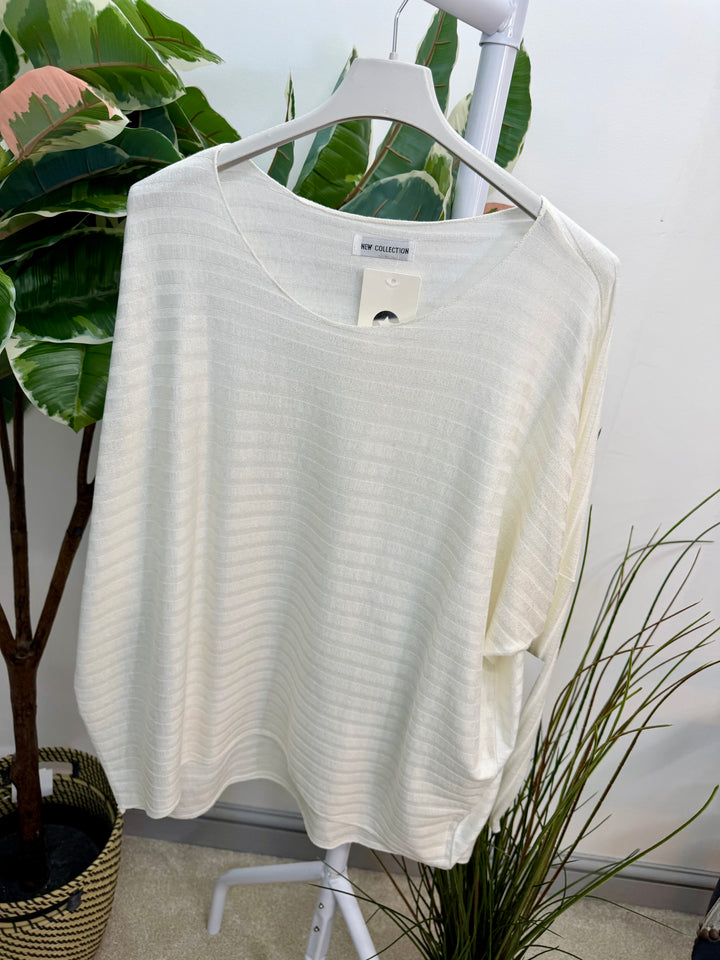 LADIES FINE KNIT LOOSE FIT TOP - MINT, BLUE, YELLOW, WHITE, PINK, MOCHA