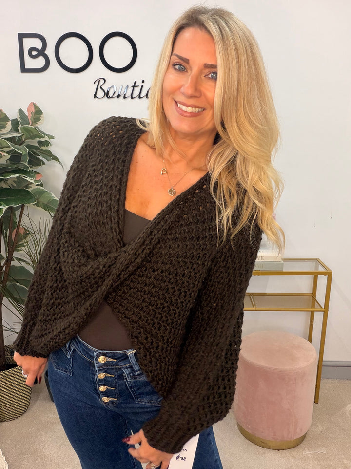The ANN thick knit twist front jumper - 4 colours