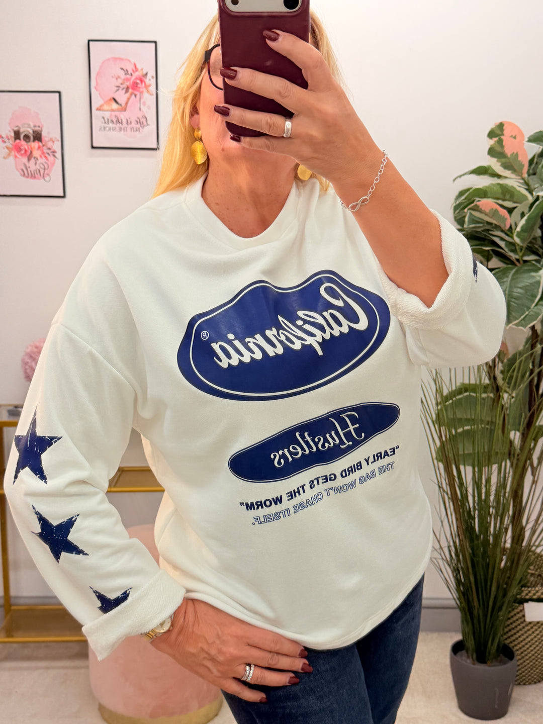 The TESSA cotton sweatshirt ‘California’ logo top - 3 colours