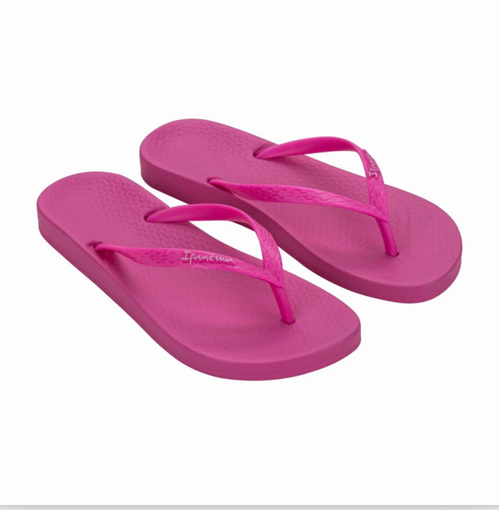 Ladies Ipanema Flip Flops - pink, fuschia & white