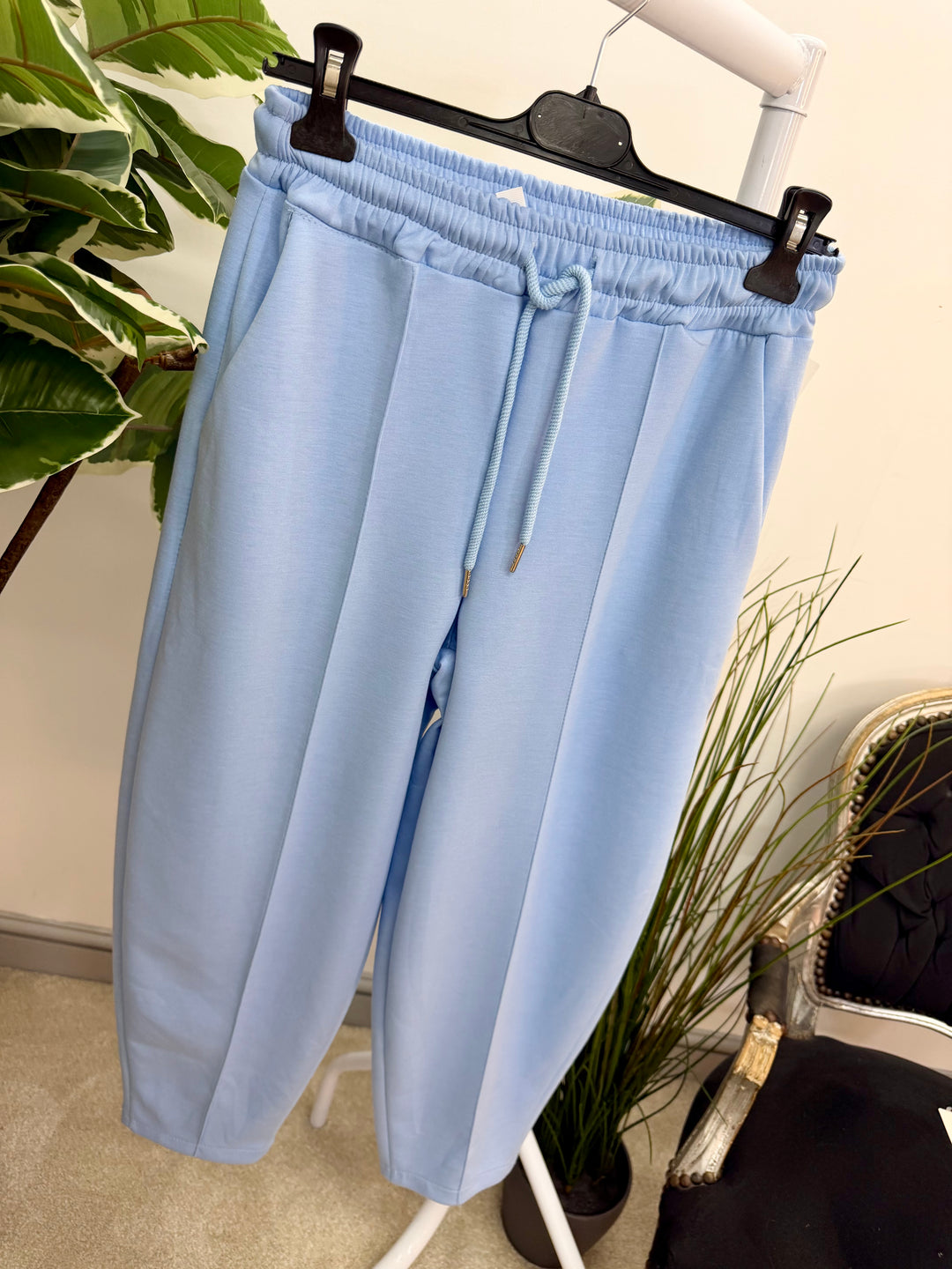 Ladies Fashion Carrot Leg Trousers - beige, pink, blue, black & lemon