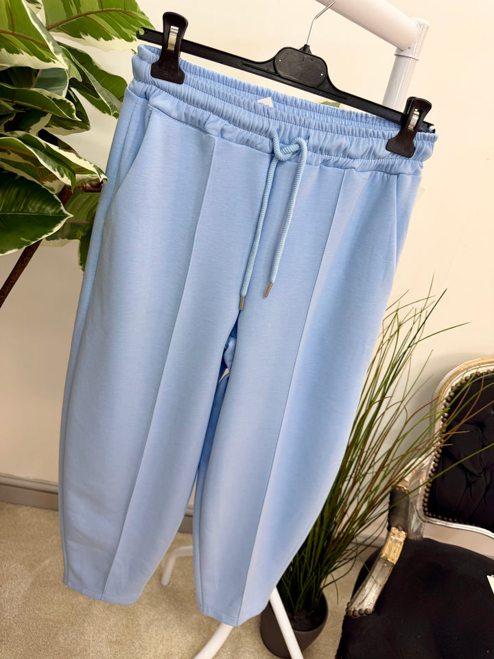 Ladies Fashion Carrot Leg Trousers - beige, pink, blue, black & lemon